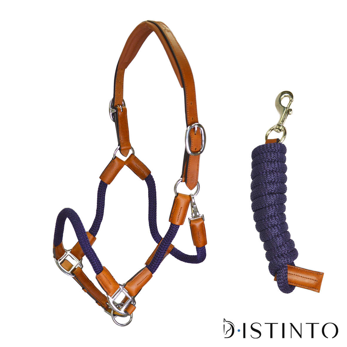 6a58c609faf916ad29a25e37a911a516|cavezza_con_lunghina_d_istinto_tonda_cuoio_sintetica_cob_cognac_blu